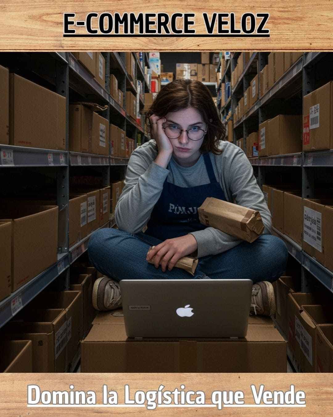 Portada del libro E-Commerce Veloz sobre un paquete listo para ser enviado.