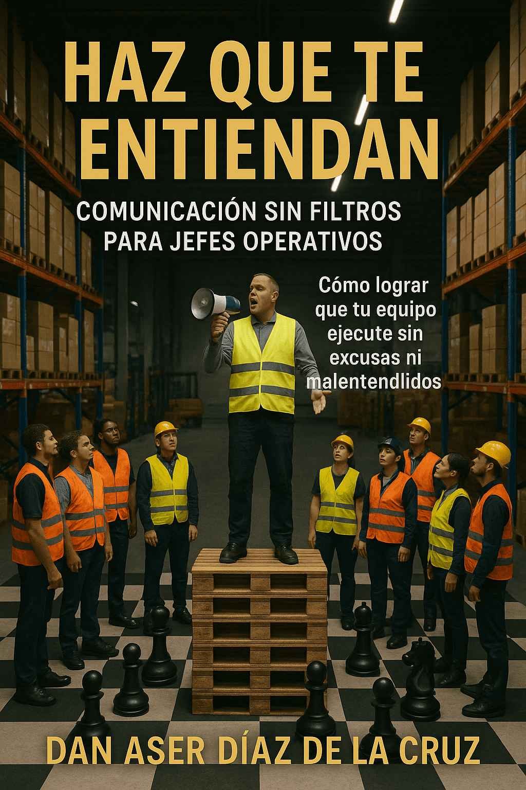 Jefes de equipo discutiendo un plano, aplicando el manual de comunicación operativa.